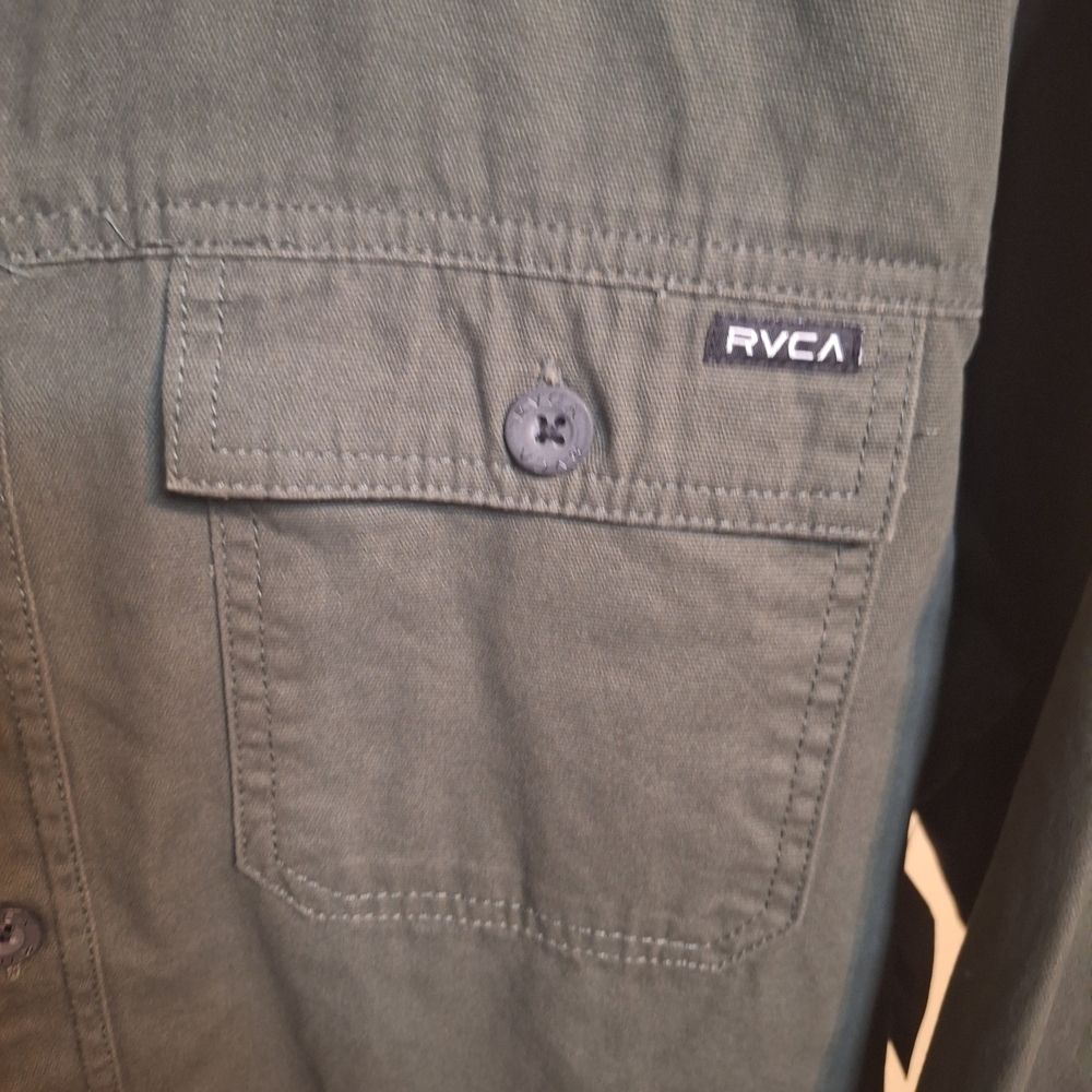 RVCA Army Green Men's Jacket with Sherpa Collar. Size M NWT - Picture 4 of 8